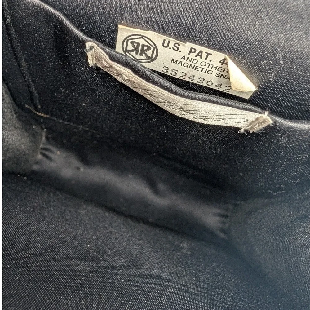 Lord & Taylor Vintage Black Satin Evening Bag Pleated Tassel Crossbody Clutch - Picture 8 of 12